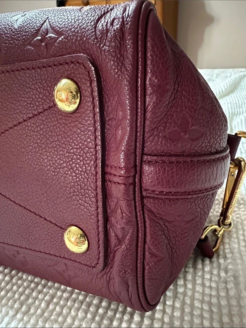Louis Vuitton Burgundy Plum Monogram Speedy with Gold Hardware